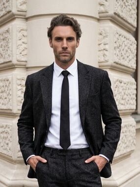 Men's BlackSuit Jacket Size L By Andrew Fezza
